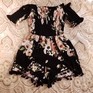 Black Floral Romper
